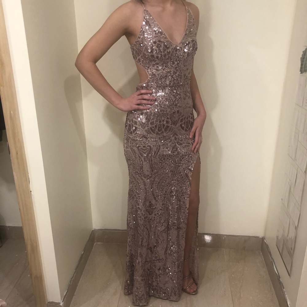 *negotiable* Betsy & Adam Sequined Prom Dress